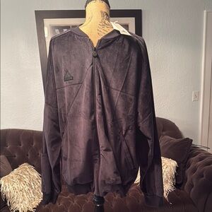 NWT Men's Adidas Black velour tracksuit.  Size XL